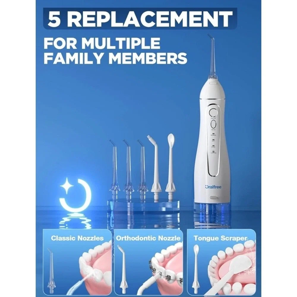 Oralfree Water Dental Flosser Cordless for Teeth Cleaning - 4 Modes Oral Irrigat